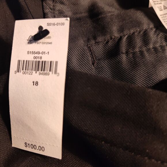 Banana Republic Black Ryan Fit Straight Leg Stretch Twill Pants Size 18 Office - Picture 9 of 12